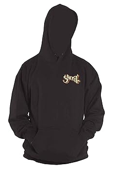 Ghost Hoodie Pocket Band Logo and Opus Official Unisex Black