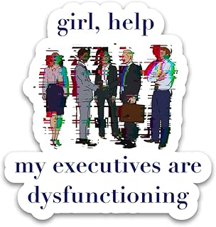5" ADHD Bumper Stickers - AD/HD Girl, Help! My Executives are Dysfunctioning - Funny Vinyl Truck Decals for Windows, Cars, Trucks, Laptops, Water Bottles