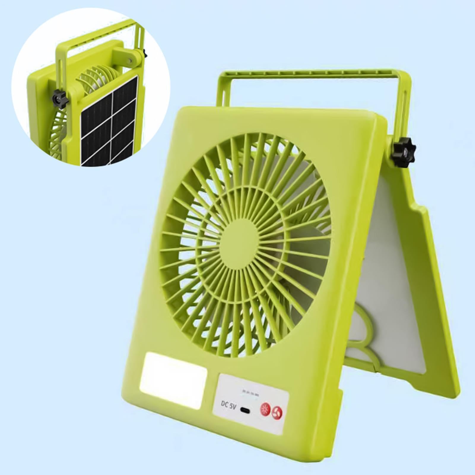 Generico Ventilatori Per Esterni Ricaricabile e Portatile con Luce LED | Ventilatori per Tende da Campeggio Per Tende Spiaggia Festival Casa Escursionismo Pesca Viaggio