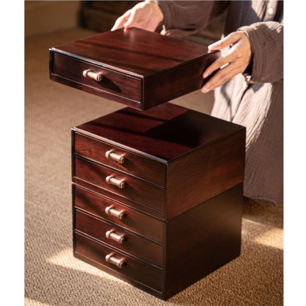Tarro De Azúcar Caja de Almacenamiento té a Granel for la Cocina del hogar múltiples Capas con cajones Juego Chino Bote De Té(Three Layers)