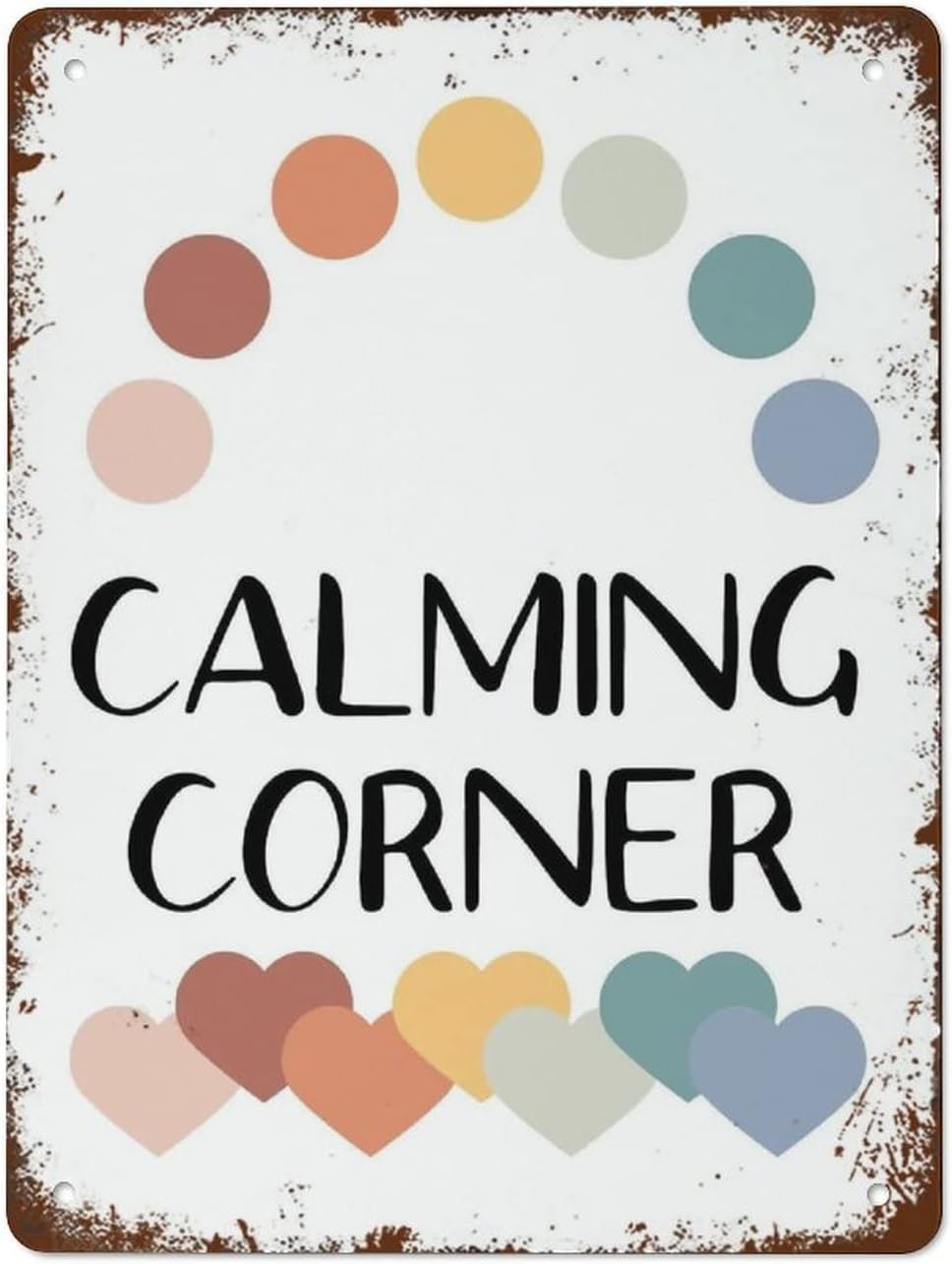 Xingfox Ts 09 Calming Corner Posters Calm Corner Sign Counselor Rainbow Colors Prints Aluminum Sign Decor Plaque Gift For Home Kitchen Bathroom Restaurant Garden Decorations 8X12 Inch