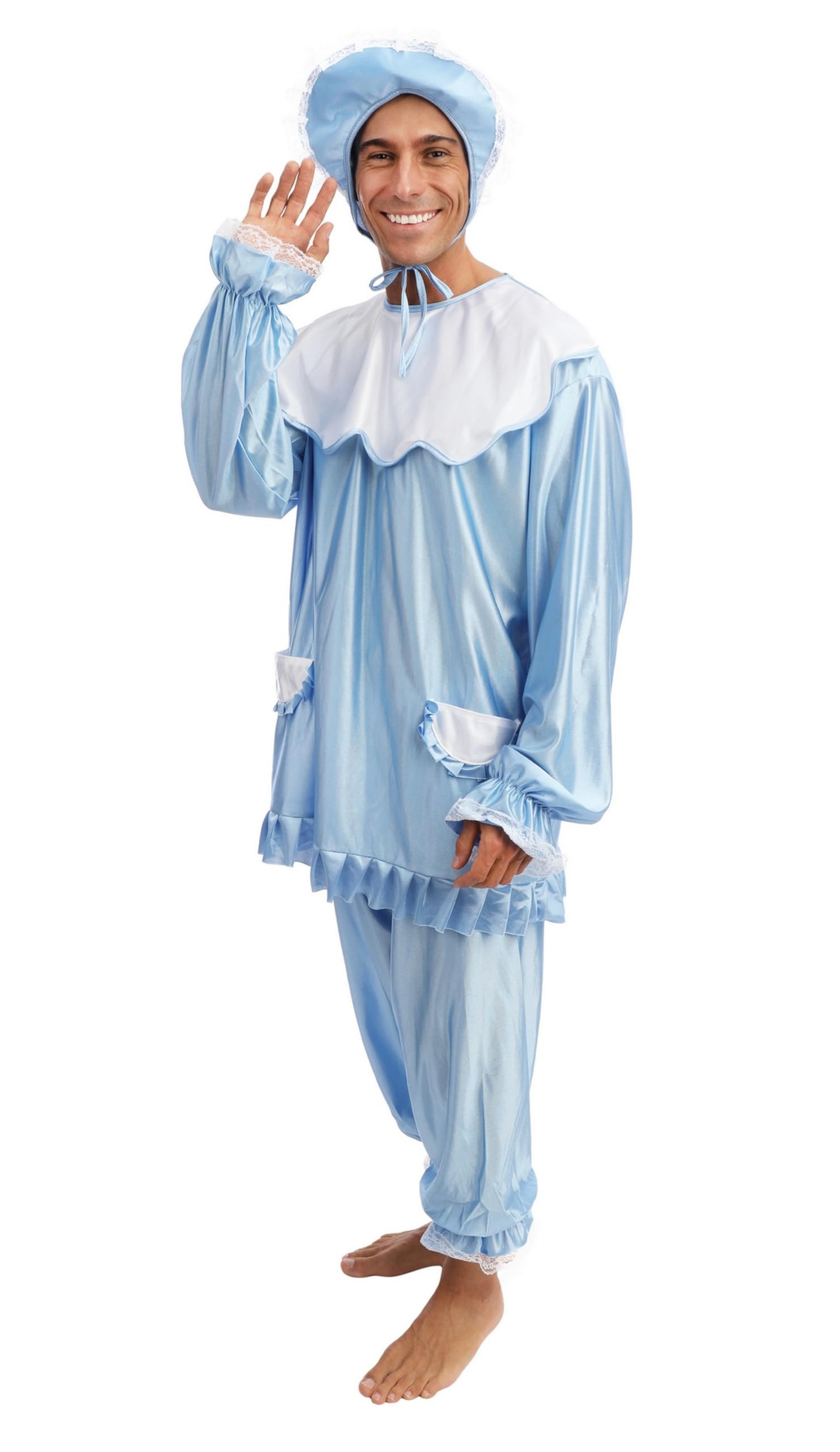 P'tit Clown - Costume Neonato Umoristico Adulto Unisex - Travestimento per Carnevale, Feste in Maschera, Gender Reveal, Addio al Celibato/Nubilato, Feste a Tema, Halloween, Capodanno - Blu