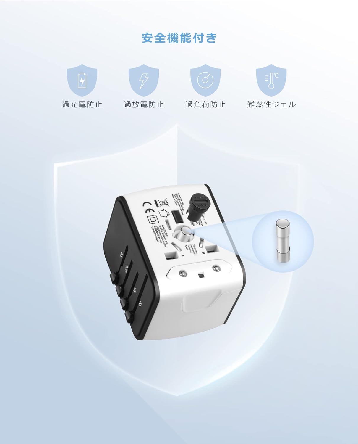 変換プラグ 海外 変換器 電源変換アダプター コンセント変換 A C O Bfタイプ 3つusb Aと１つusb Cポート付き アメリカ イギリス ヨーロッパ 韓国 オーストラリアなど150ヶ国家対応 海外用コンセント マルチプラグ 贈物