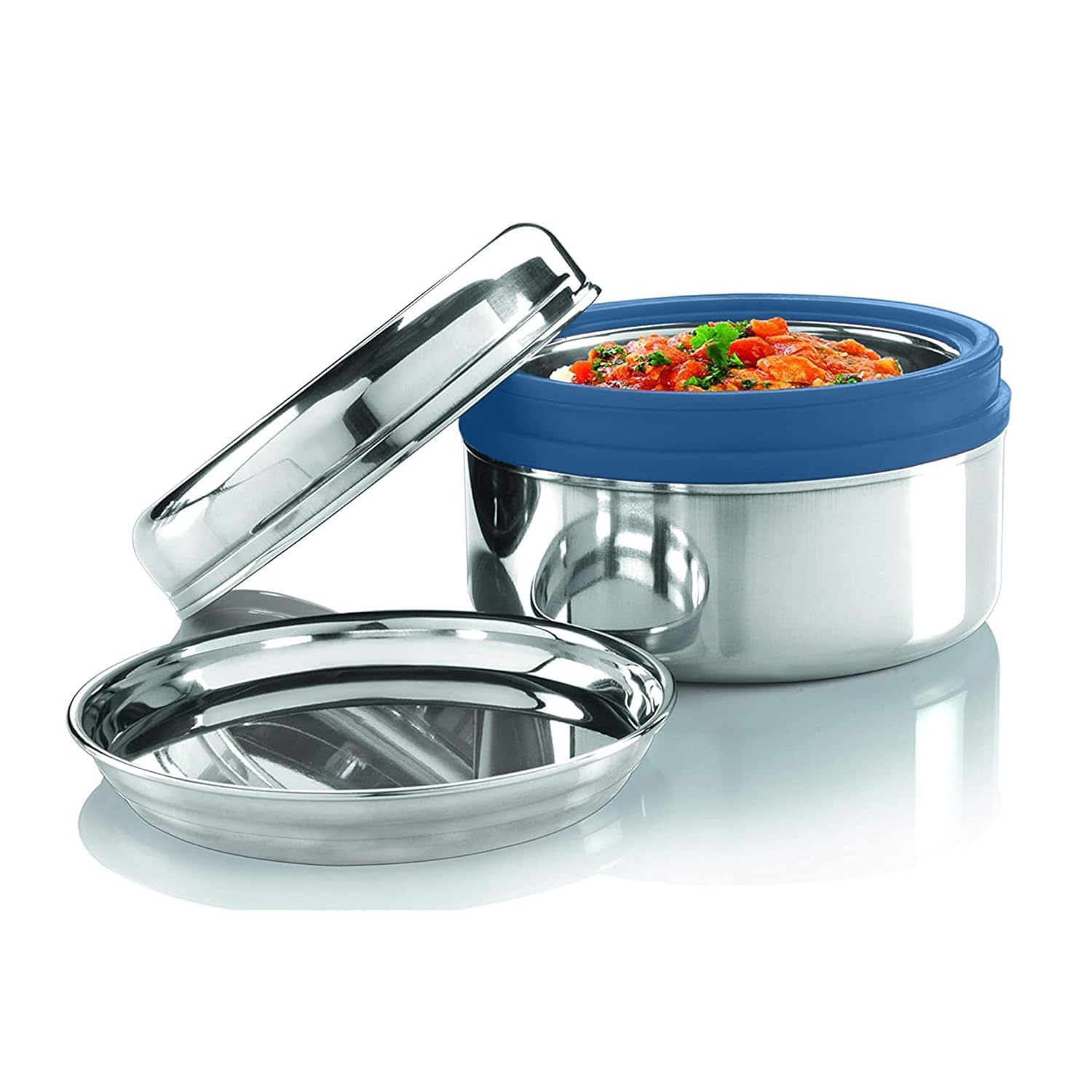 MILTON Supreme Stainless Steel Lunch Box with Steel Separator Plate | Durable, Food Safe | 1 Year Warranty | 220ml Capacity | Ideal for Office, School, Travel-image-28
