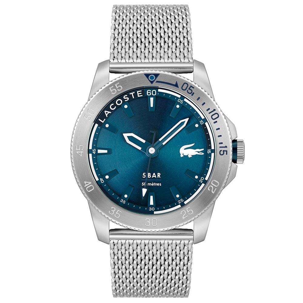 Lacoste Analogue Quartz Watch for Men with Silver Stainless Steel mesh  Bracelet 2011217