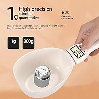 Vista 3 de Cuchara medidora electrónica con conversión de onzas/onza líquida/ml/gramo, cucharas medidoras digitales ajustables para cocinar hornear, cuchara