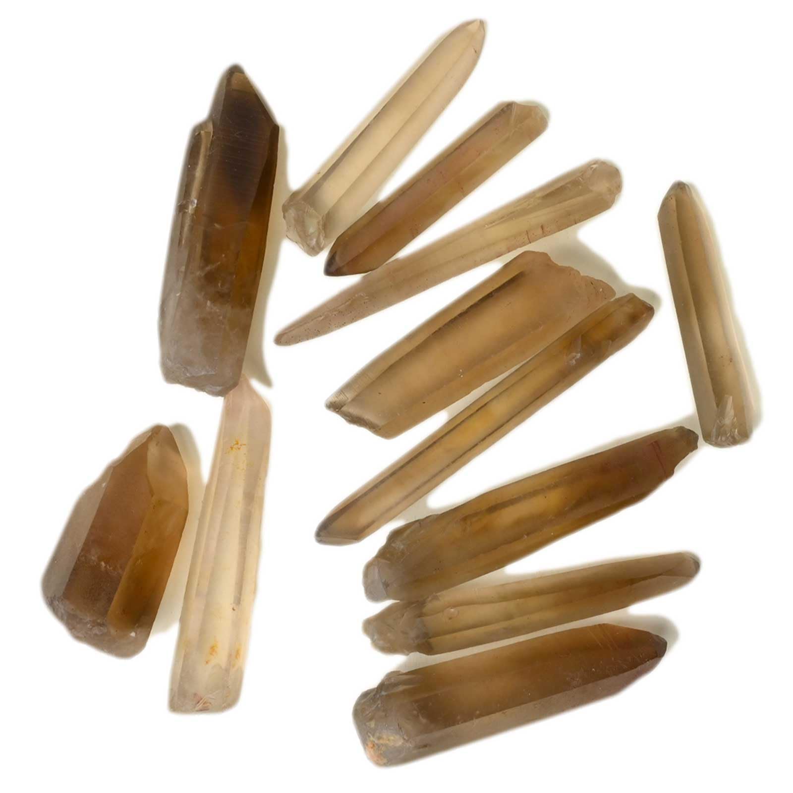 AGSHYWFT Smoky Quartz Healing Crystals Points Bulk 2.8-5.1" Healing Crystal Stones Irregular Shape Raw Quartz Points Crystal Wand for Jewelry Making Polishing Cabbing Reiki Energy
