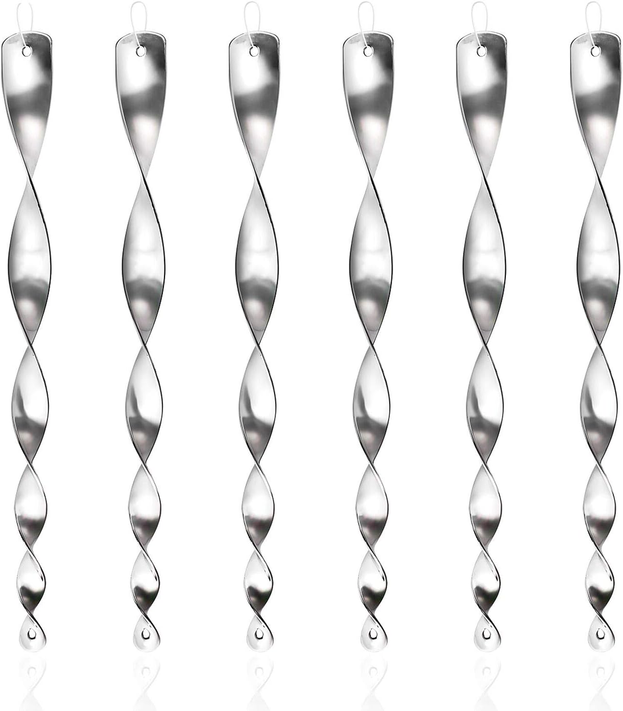 Ulikey 6 Pcs Reflective Bird Deterrent Rods, Bird Scared Repellent Wind Chimes For Garden Bird Pigeon, Scare and frighten pigeons, seagulls, owls and many more with these bird repellents