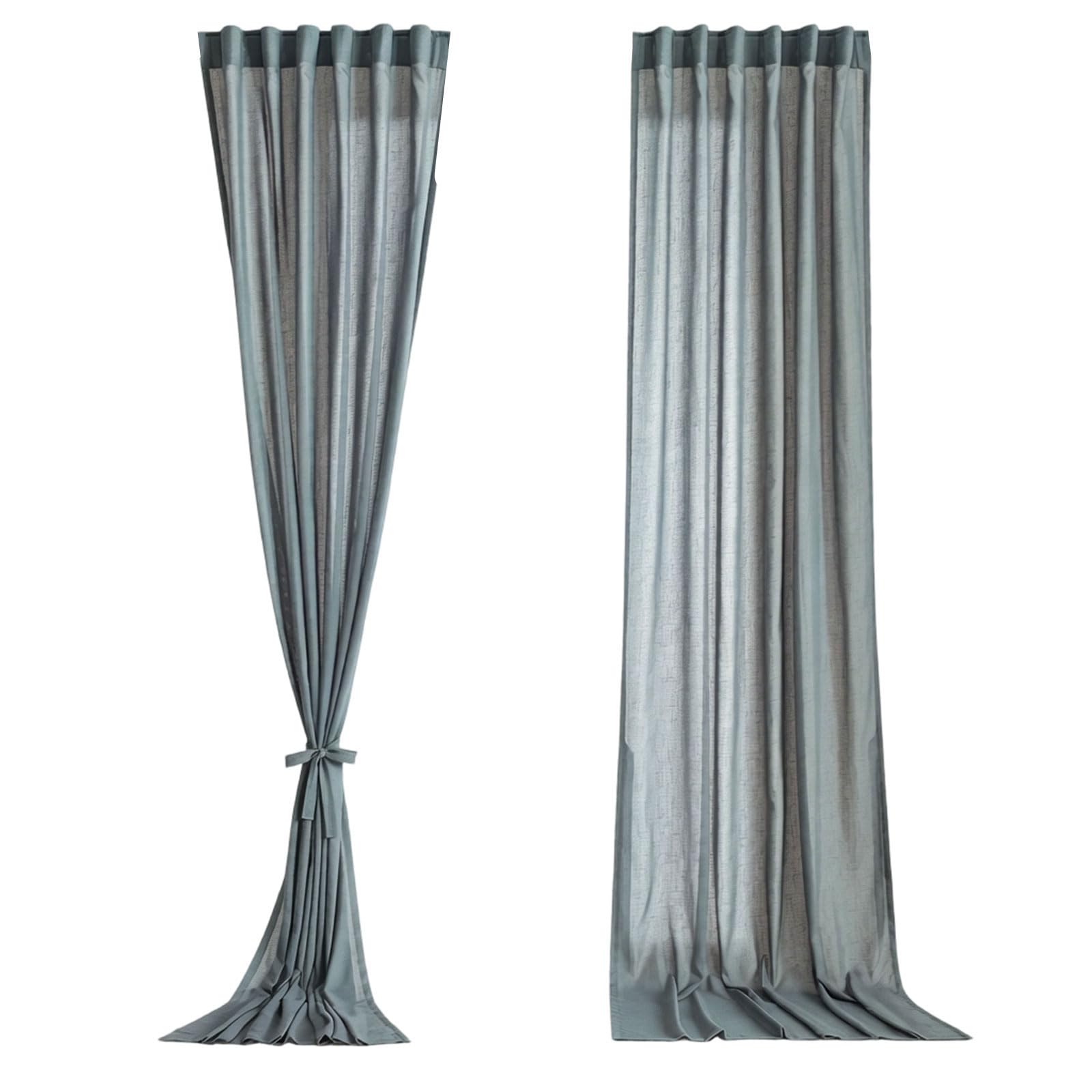 Kalttoy 2 Piece Light Filtering Window Drapes Imitation Linen Fabric Semi Sheer Curtains with Back Tab & Rod Pocket Home Decors Light Filtering Window Panels