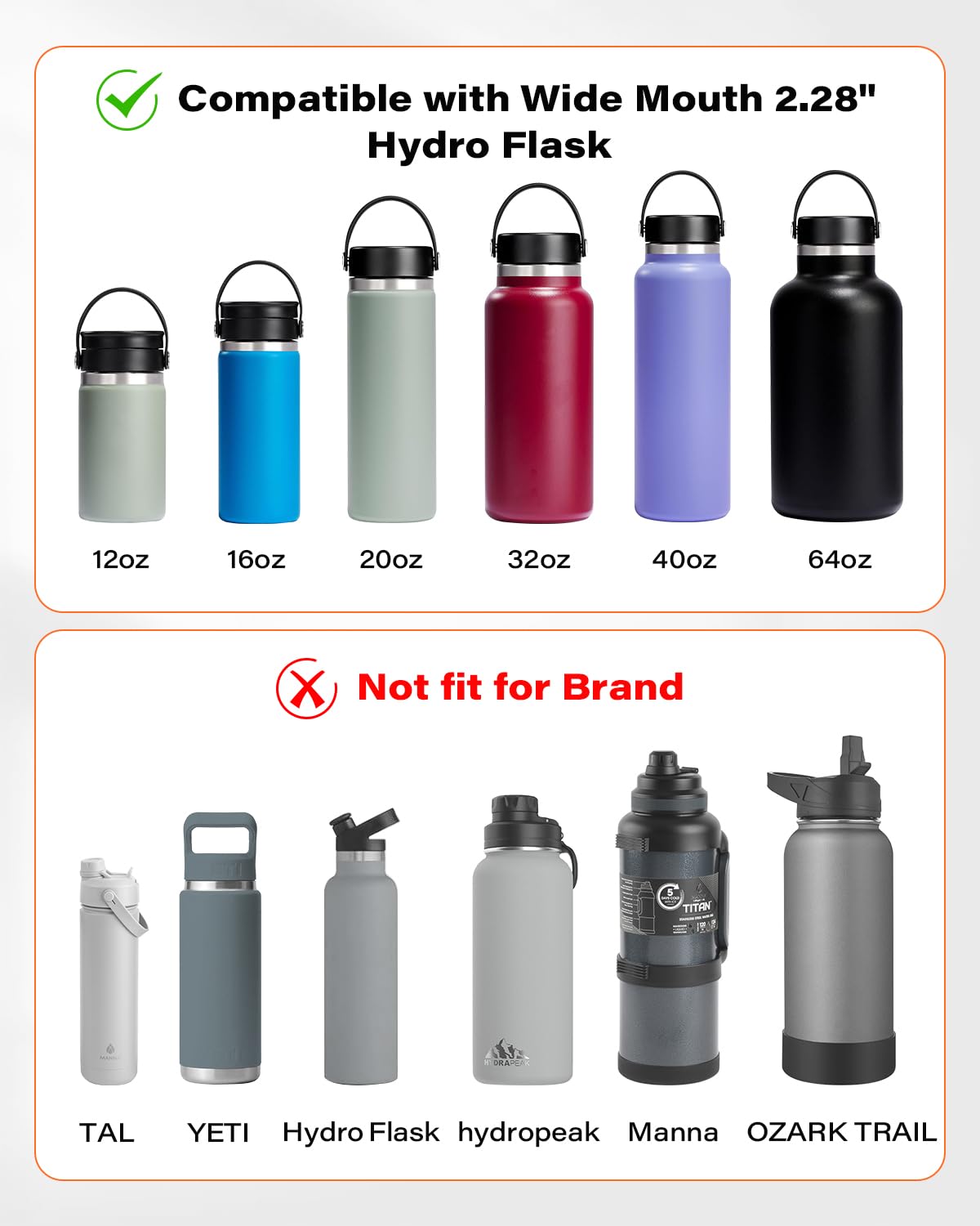 Amazon.com: A2C Lid for Hydro Flask Wide Mouth Water Bottles