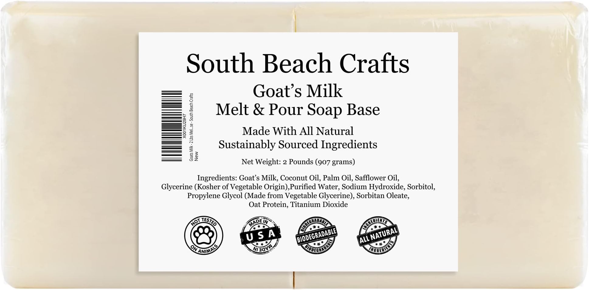 Goats Milk - 2 Lbs Melt & Pour Soap Base - South Beach Crafts
