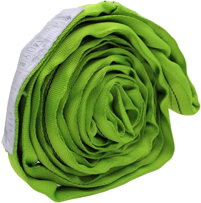 Indusafe 9FT Endless Round Slings, 2” Spanset Round Slings, Polyester Endless Loop Lifting Straps, 5300lbs Vertical Capacity, Heavy Duty Rigging Strap for Lifting and Towing（Green）
