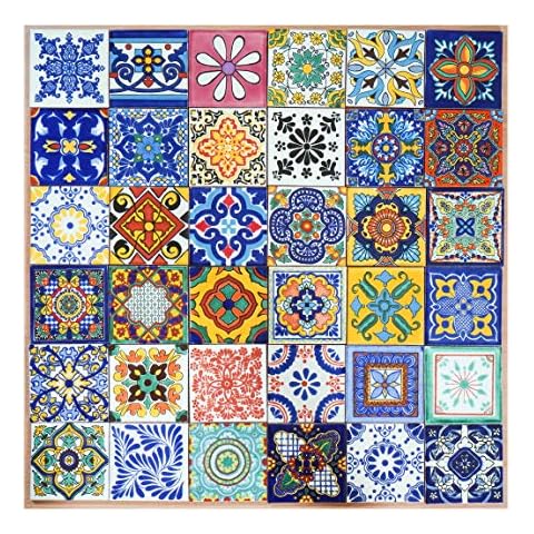 Baldosas de cerámica Tumia LAC Talavera - Juego de 36 baldosas hechas a mano Cover