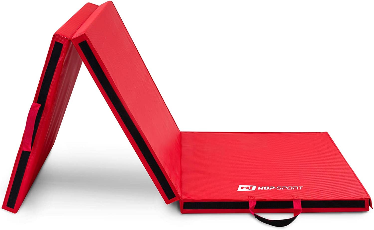 Hop-Sport Turnmatte klappbar - Bodenweichmatte für zuhause 180x60x5cm - Fitnessmatte, Gymnastikmatte mit Tragegriffen und Klettverschluss Dicke 4cm / 5cm