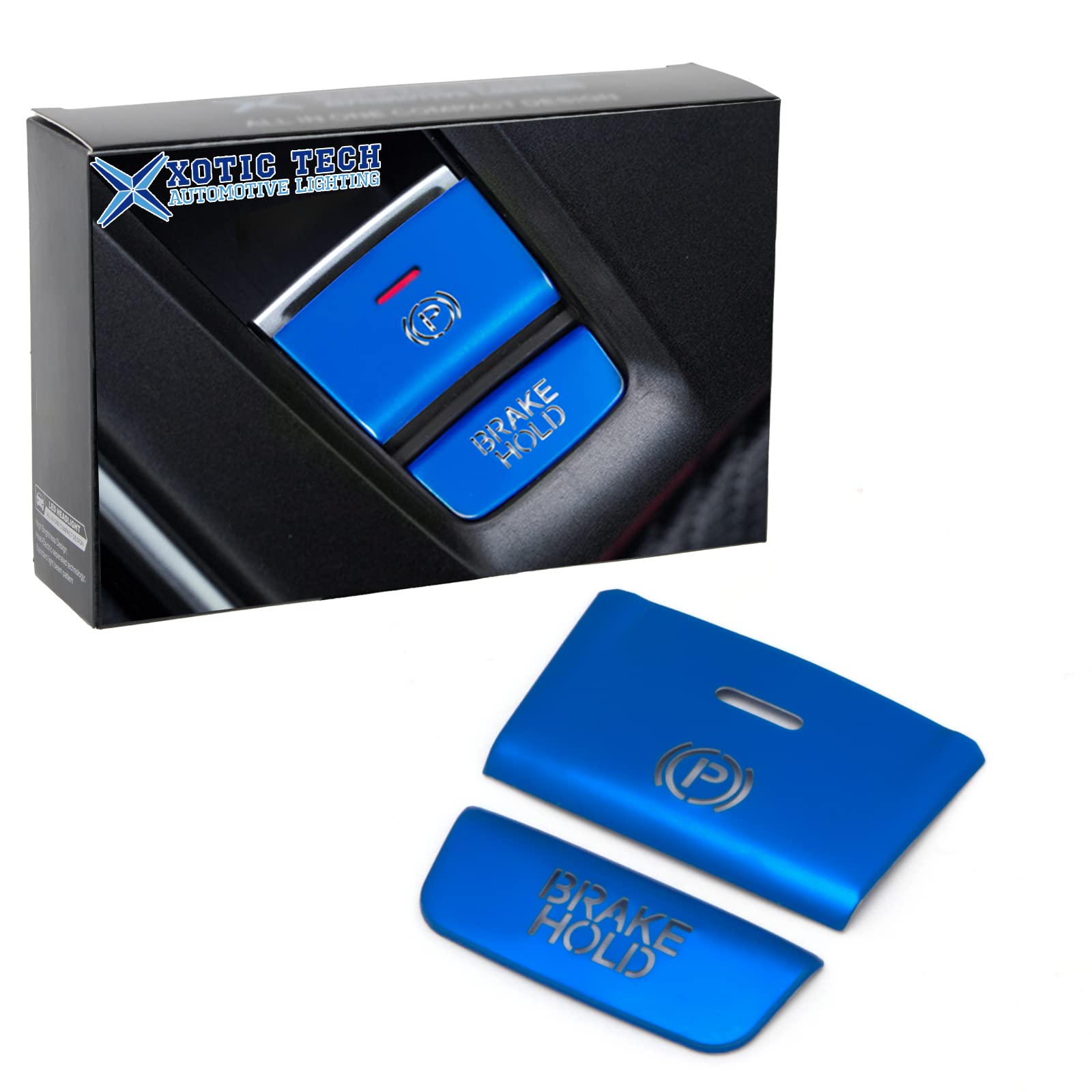 Xotic Tech P Gear Brake Hold Button Aluminum Frame Cover Trim Compatible with Honda Accord 10th Gen (Blue)