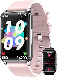 Blood Glucose Sugar Smart Watch ECG+PPG HRV Heart Rate Temperature, 1.57" HD IP67 Waterproof Smart Bracelet Band Fitness Tracker, Blood Sugar/Pressure/Oxygen/Sleep Monitor For Men Woman (Color : Pink