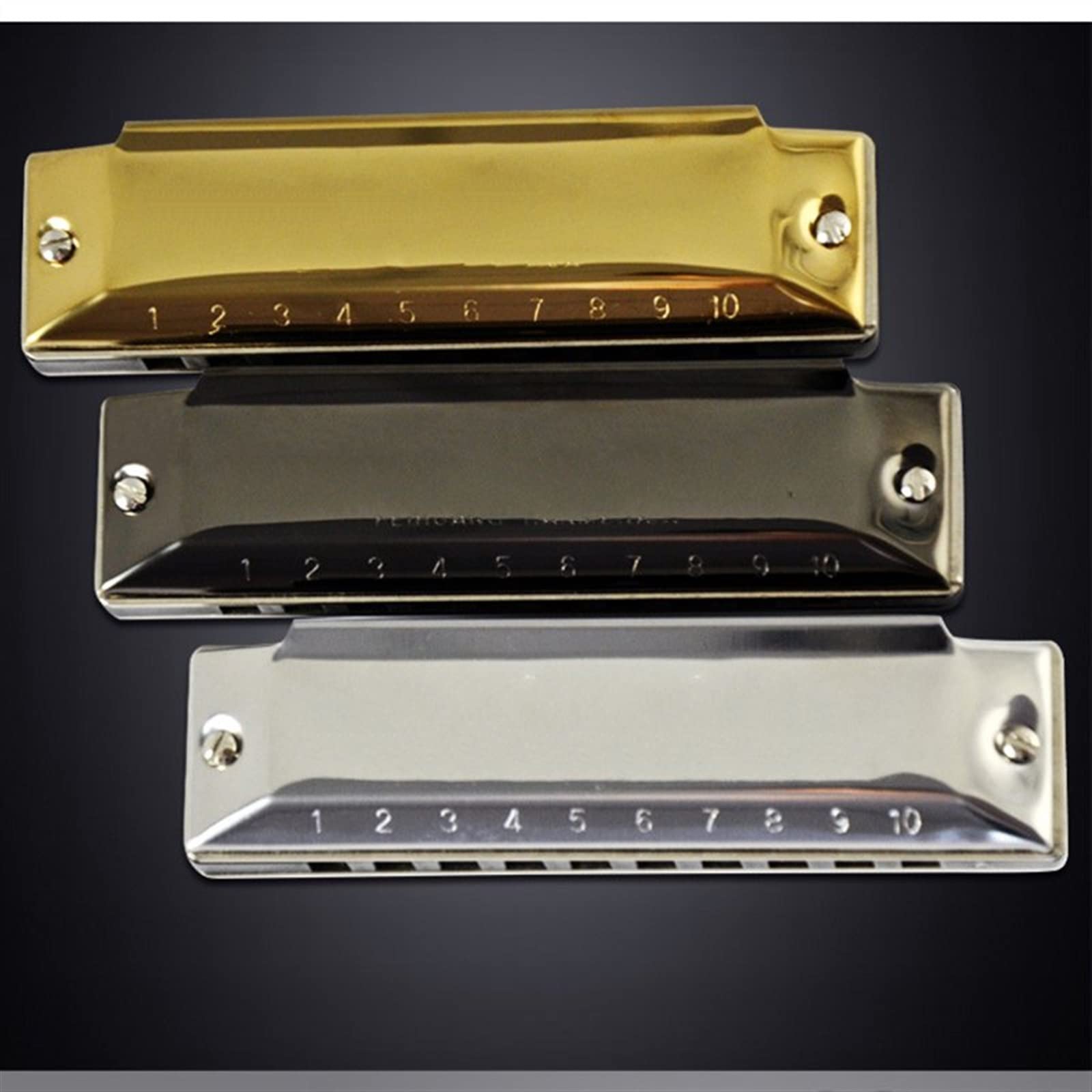 Harmonijka Diatoniczna C Key 10 Otworów Harmonijka Ustna Profesjonalna Harmonijka Ustna Harmonijka Dla Początkujących (Color : Silver)