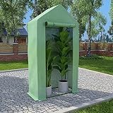 vidaXL Gewächshaus mit Stahlrahmen 1 Tür Pflanzenhaus Treibhaus Tomatenhaus Garten Foliengewächshaus Folienzelt Frühbeet 0,5m² 1x0,5x1,9m