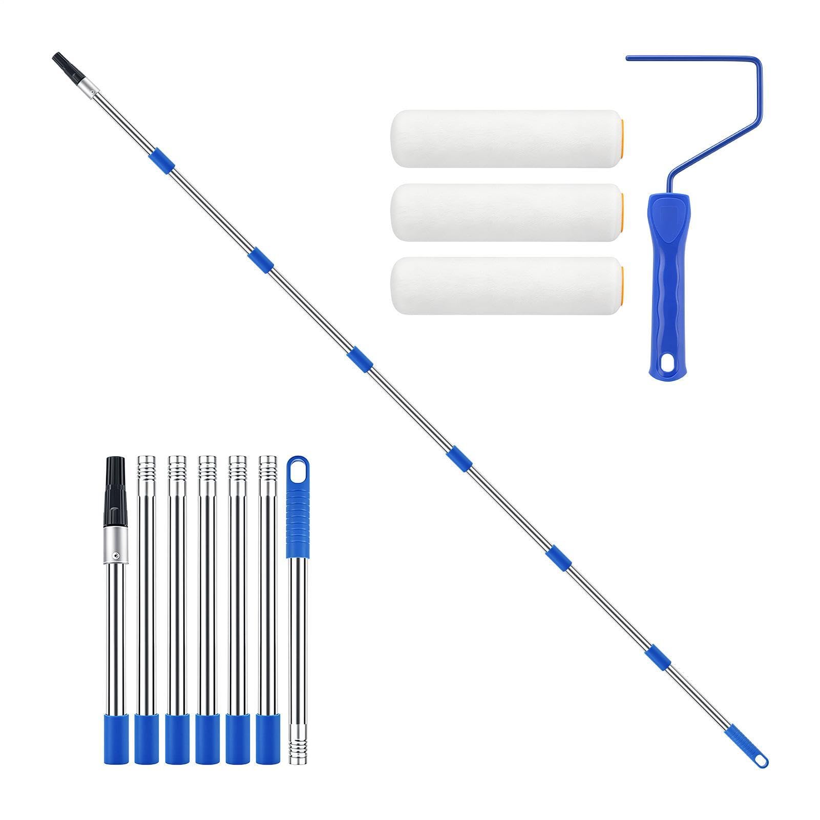 Kit De Rodillos Para Pintar Cepillo Liso De Cerdas Finas Con Poste