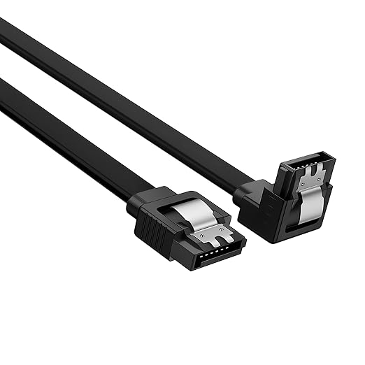 Cable SATA III 6Gbps 90° con Seguro 18 Pulgadas Negro miniatura 2