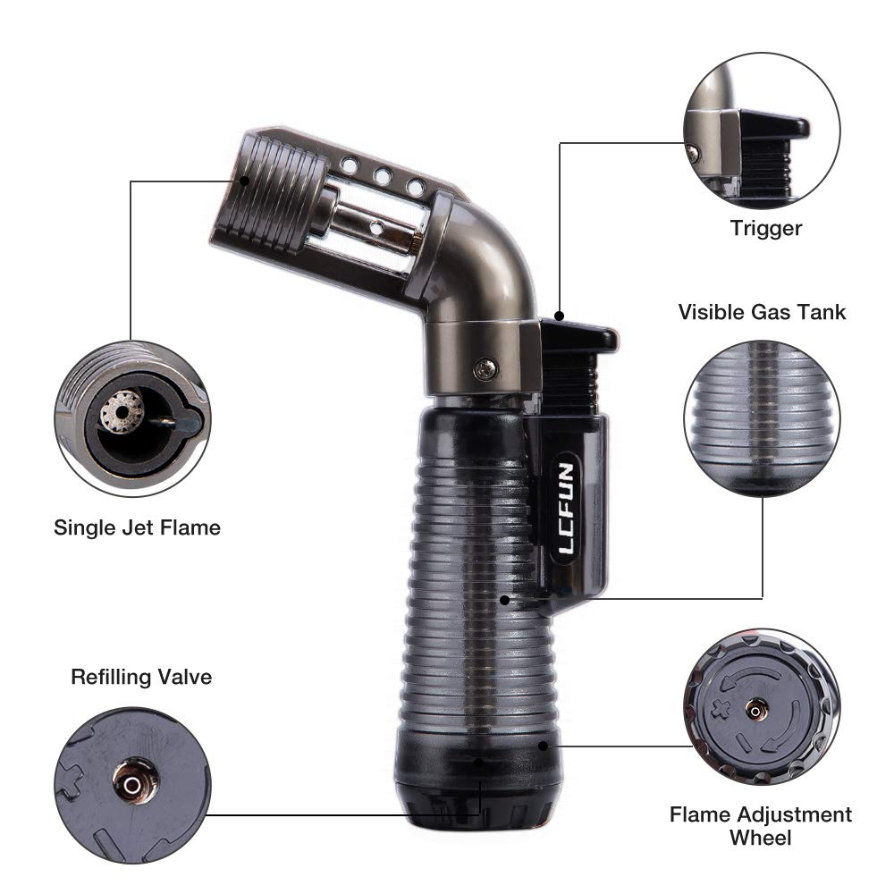 Torch Lighter 2 Pack Jet Flame Lighter Refillable Gas Butane Lighter