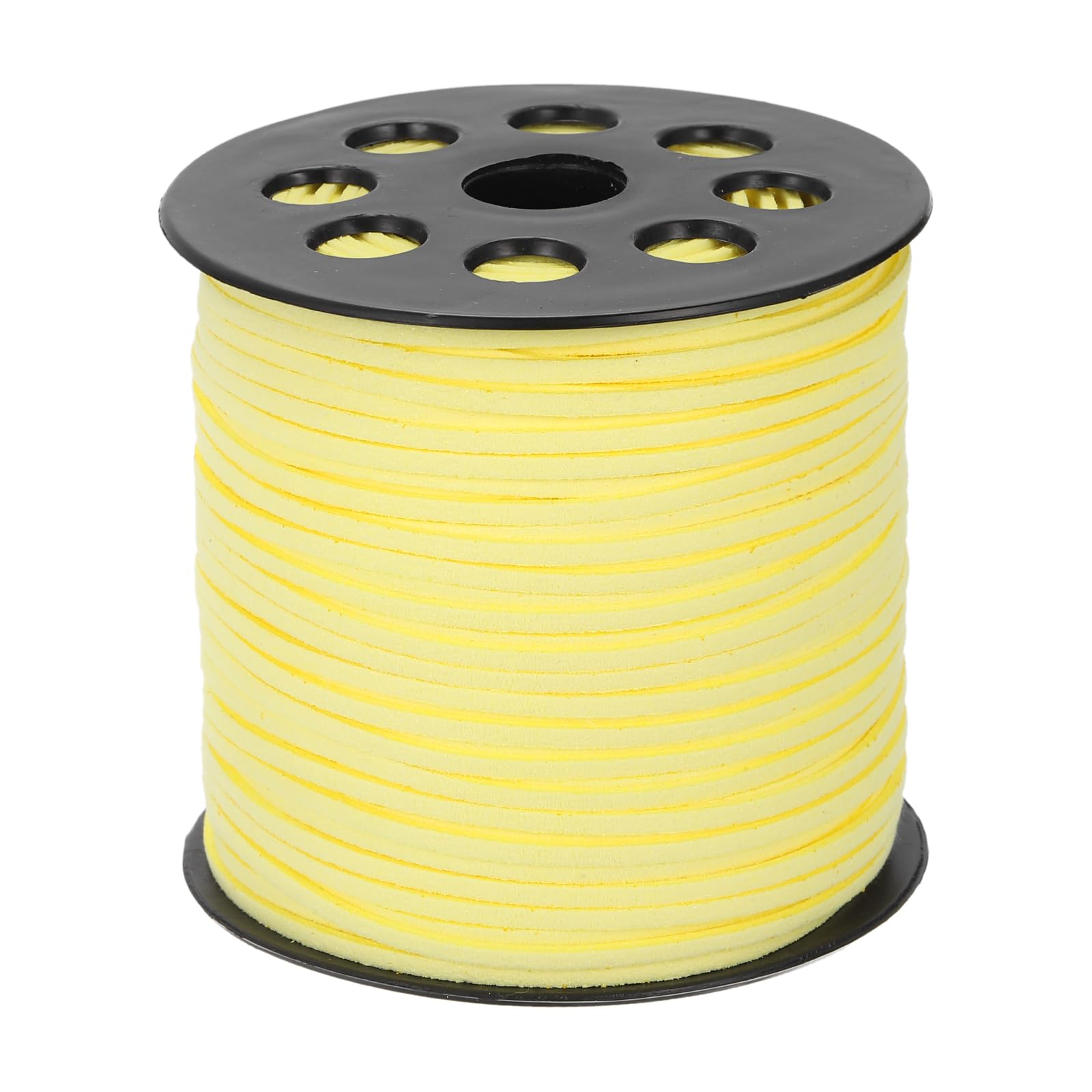 sourcing map 98 Yards x 0.1"(2.6mm) Faux Leather Cord, Flat Suede Cord Leather Strip Braiding String Lace for Jewelry Making Bracelet Necklace Beading Making DIY Crafts, Deep Yellow