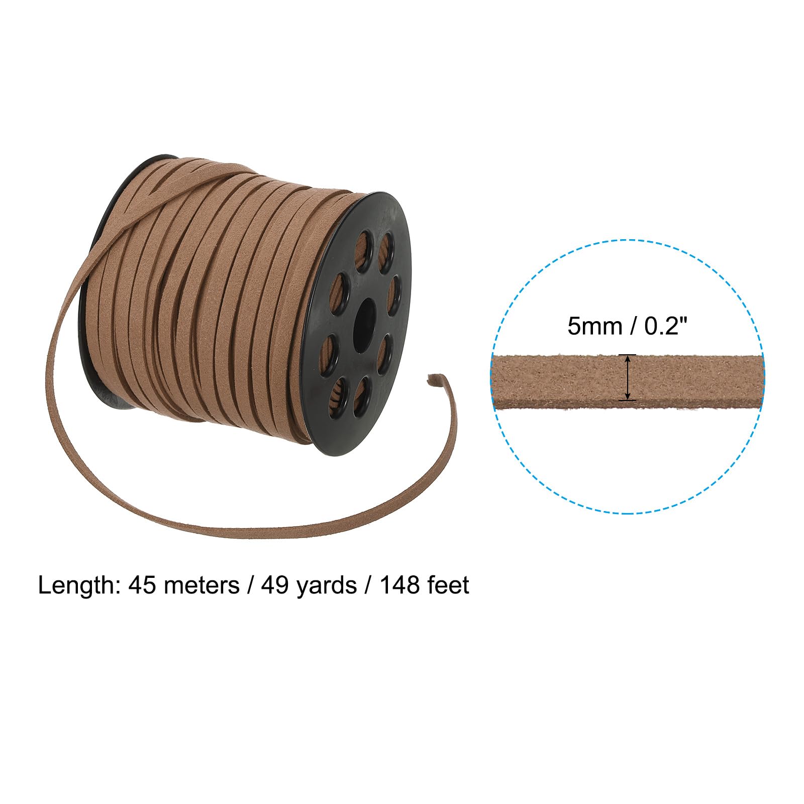 PATIKIL Suede Leather Cord 5 mm 50 Yard - Image 2