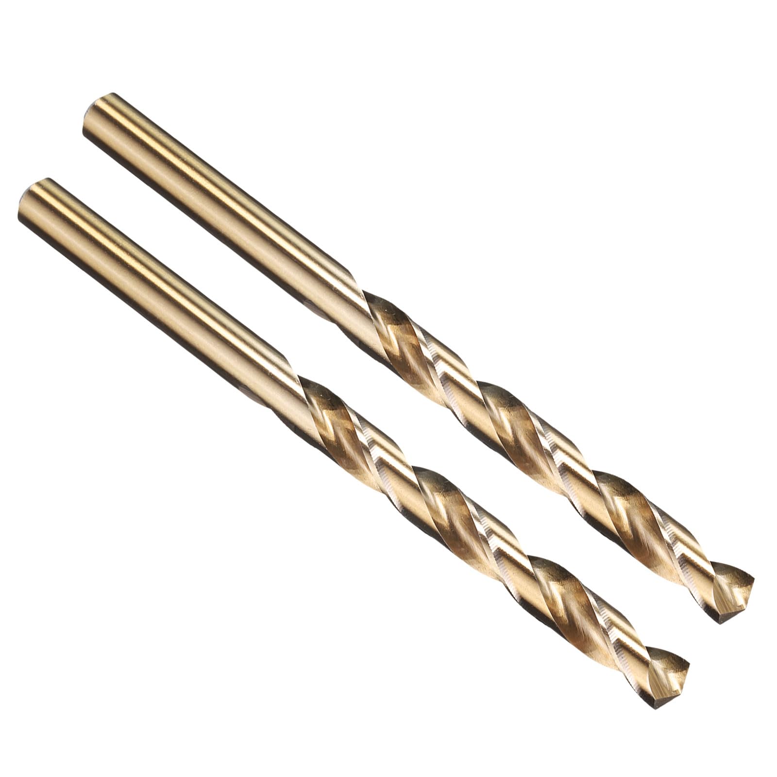 PATIKIL 5.6mm Drill Bit 7/32", Jobber Straight Shank M2 High-Speed Steel 135° Gold Finish for Stainless Steel Hard Metal - 2 Pack — image 1