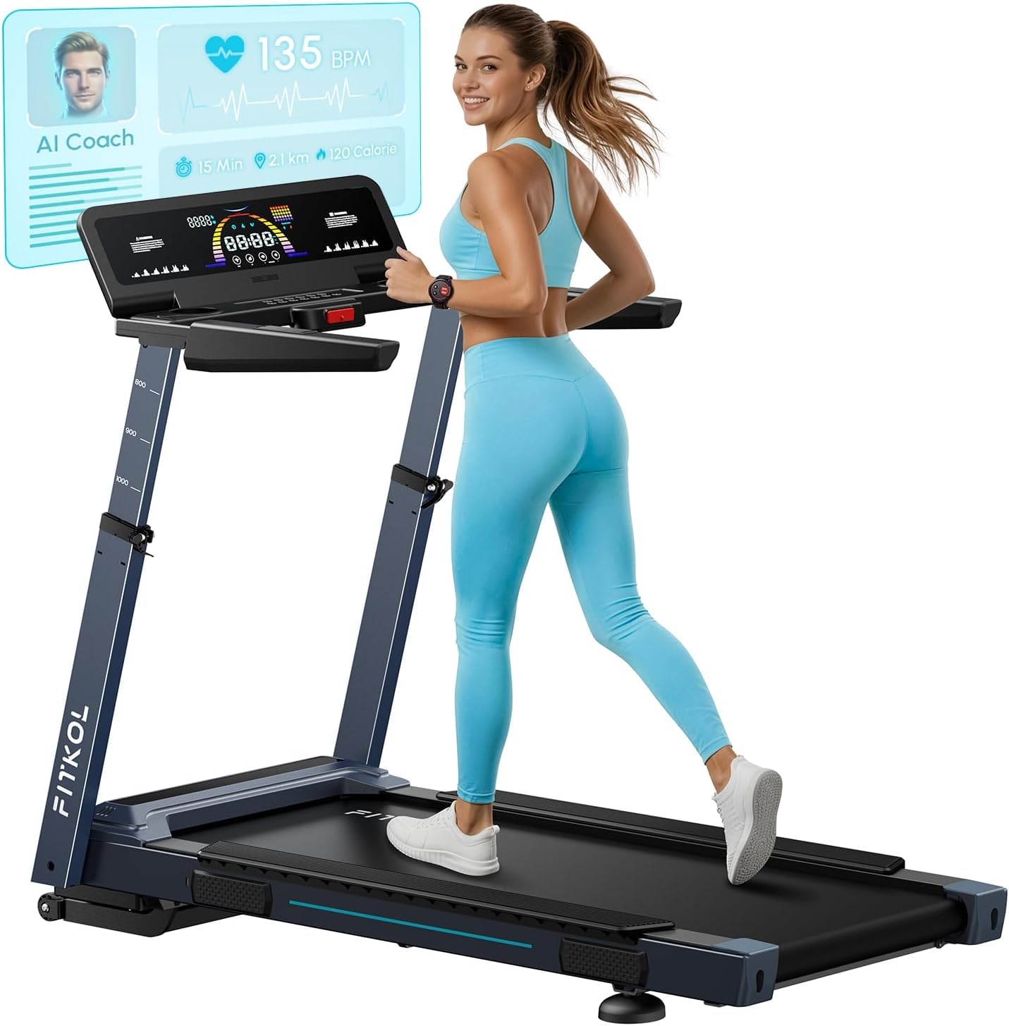 KI-adaptiver Smarter Laufband für Zuhause 16.5km/h mit