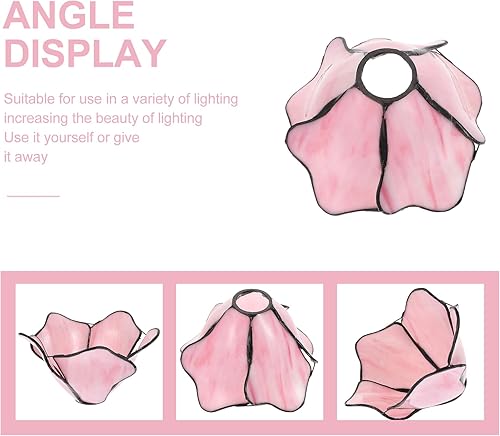 Miniatura 4 de Angoily Pantalla de lámpara de cristal soplado de flor de loto, pantallas de lámpara de repuesto, cubiertas de luz, pantalla de flores de repuesto