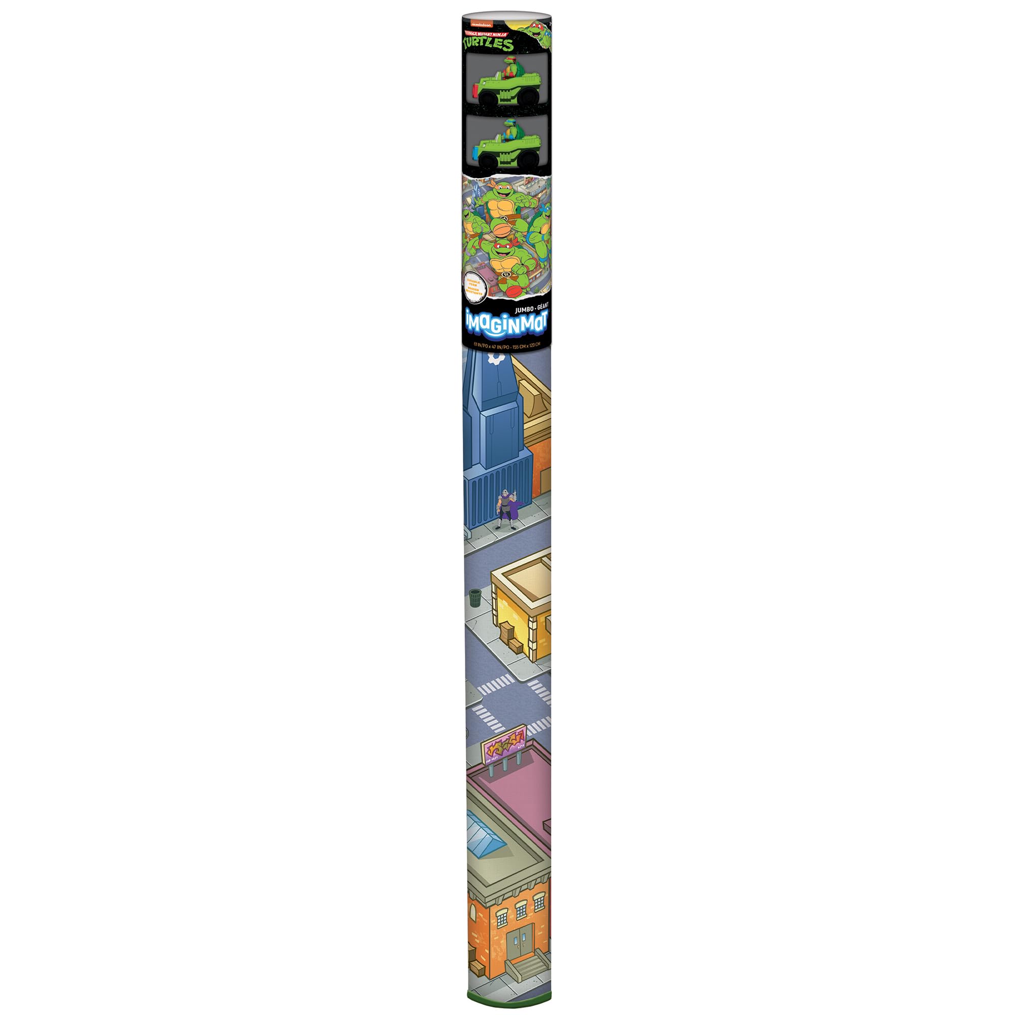 Imaginmat Jumbo TMNT mata do zabawy na podłodze, 2 zabawki, 47 x 61 cm, 2 postacie, wytrzymała mata z pianki EVA, przenośna konstrukcja, dla dzieci od 3 lat