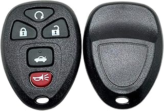 5 Buttons Replacement Key Fob Case Shell Fit Chevy Suburban Tahoe Traverse/GMC Acadia Yukon/Cadillac Escalade SRX/Buick Enclave/Saturn Outlook 2007 2008 2009 2010 (with batttery holder)