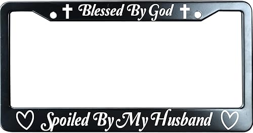 Miniatura 6 de URCustomPro Marco de matrícula de metal negro con texto en inglés "I Hope Something Good Happens to You Today", marco para placa de automóvil,