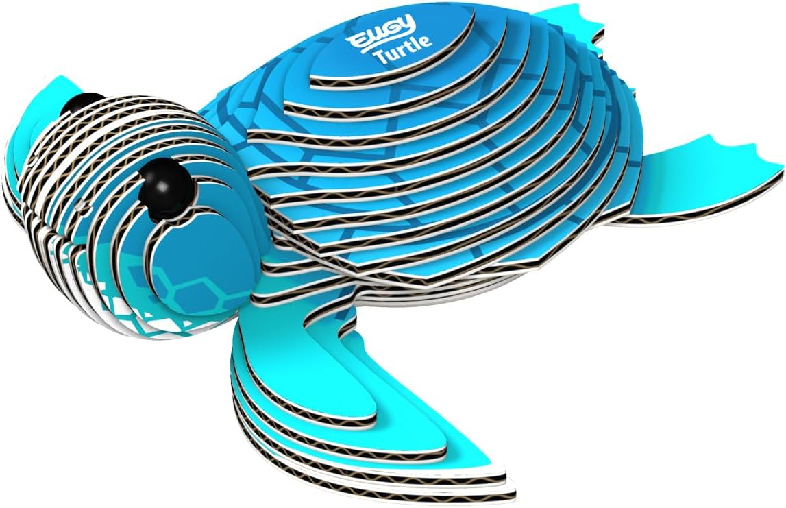 Eugy Sea Turtle 3D Puzzle, 26 Piece Eco-Friendly Educational Toy Puzzles for Boys, Girls & Kids Ages 6+