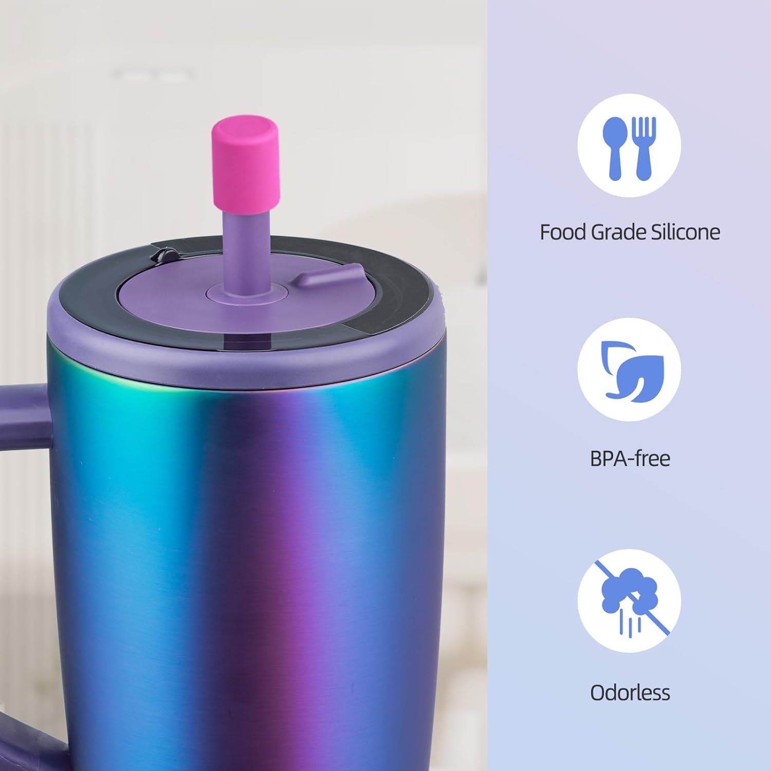 TERPINK 2 Pack Magnetic Straw Caps Compatible with BrüMate All Era and Resa Tumblers, Silicone Straw Caps Toppers Compatible with Brumate Accessories, Straw Covers Protectors BPA Free (Hot Pink) - Image 7