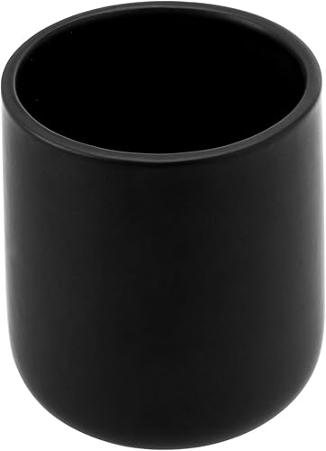 Miniatura 4 de MyGift Soporte para utensilios de cocina negro mate con base redondeada, organizador de utensilios de cocina de cerámica moderno de 6 pulgadas para