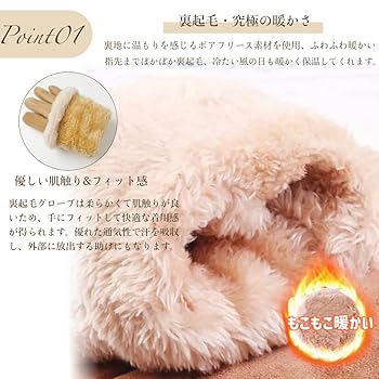 Amazon | [CaanDyy] 手袋 レディース スマホ対応 防寒手袋 裏