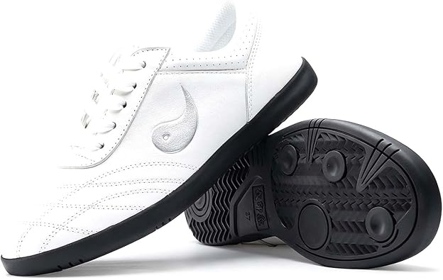 Chinese Martial Art Shoes Lightweight Taekwondo Karate Training Footwear, Oxhide Leather, Flexible Grip Sole, for Kung Fu Tai Chi
