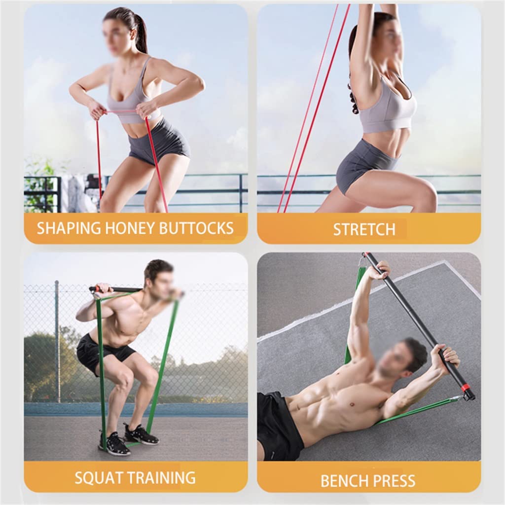 Ganzkörpertraining, elastisches Fitnessband, Widerstandsband, Trainingsgeräte und Fitness-Trainingsstäbe, Gewichtheben (Farbe: B, Größe: Einheitsgröße)