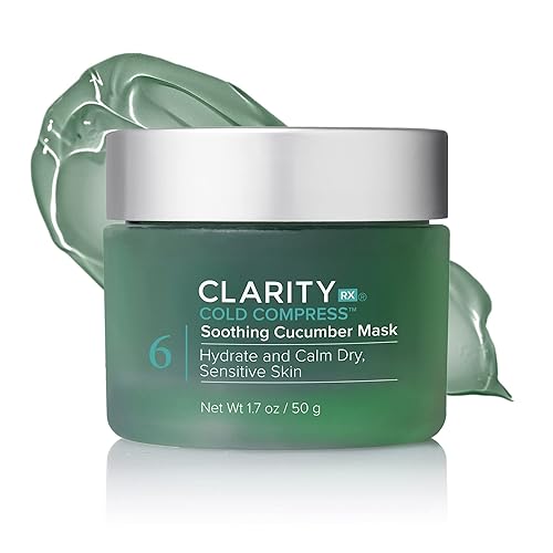 Miniatura 1 de ClarityRx Mascarilla de pepino calmante de compresión fría, tratamiento facial de enfriamiento natural a base de plantas con aloe para pieles