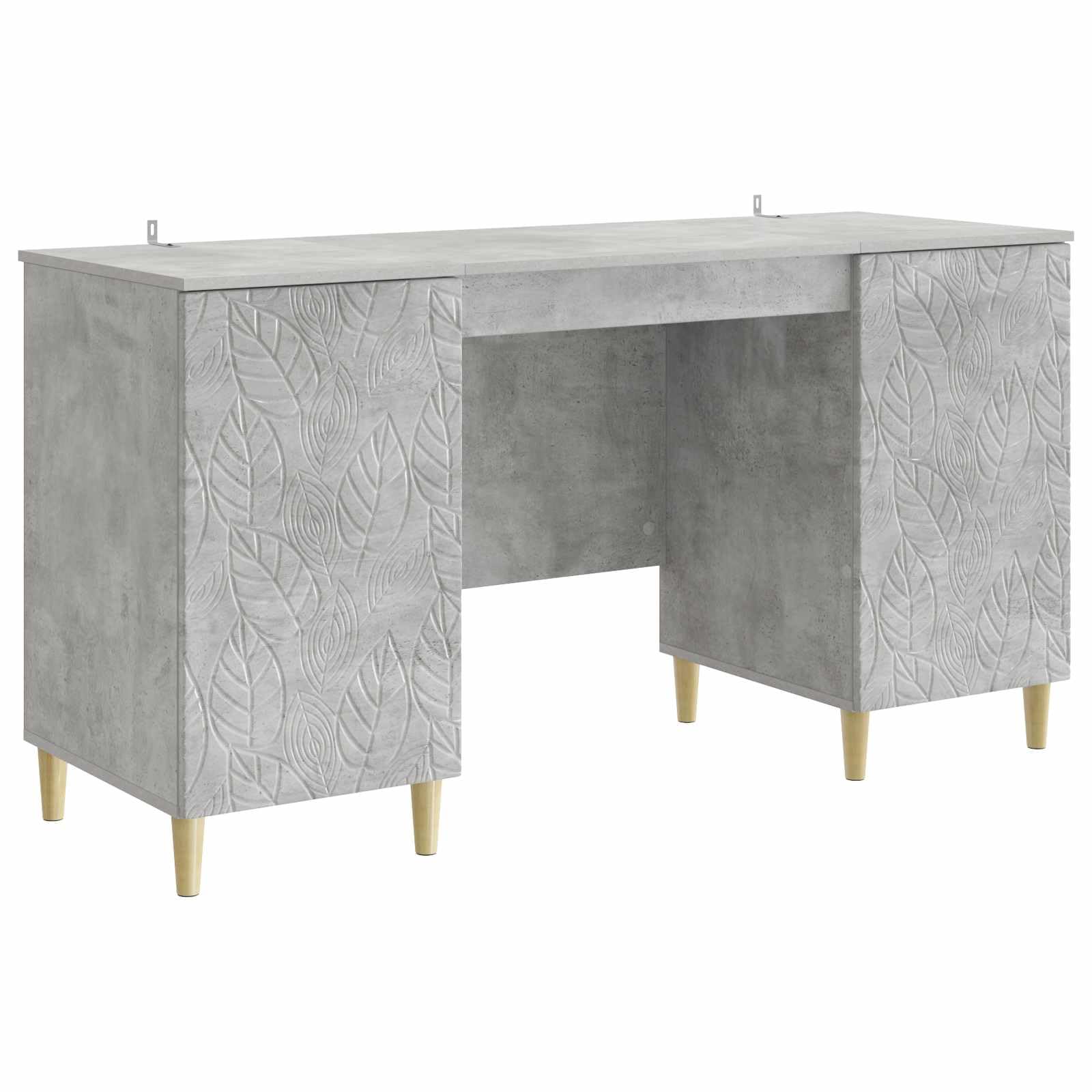 Bureau informatique gris béton 142,5 cm en bois d'ingénierie