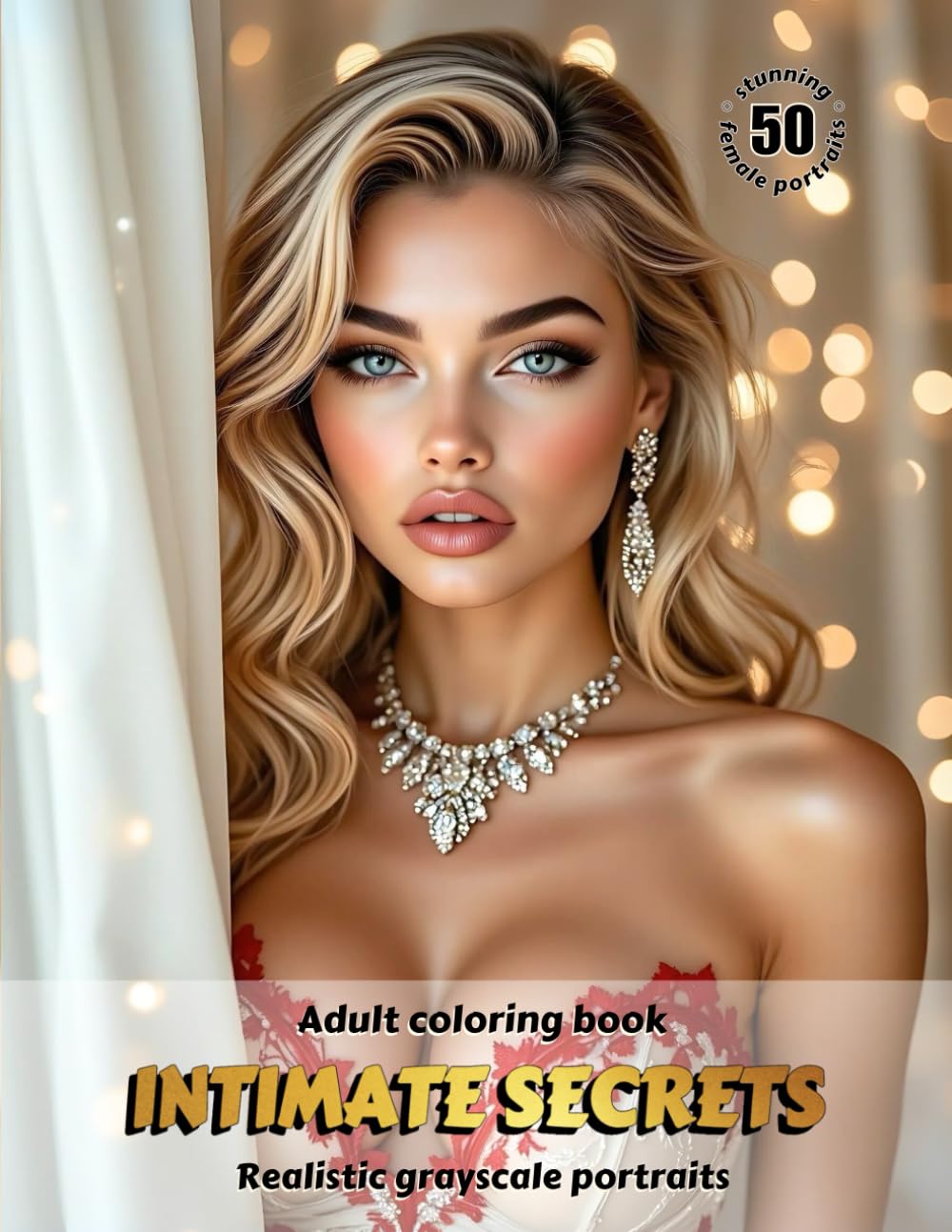 INTIMATE SECRETS – Adult Coloring Book | Realistic Grayscale Portraits | Stunning female portraits to color | for Relaxation and Stress relief: English Edition (Colorful Adventures)