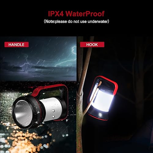 Miniatura 7 de Decovolt Foco recargable 2022 nueva linterna LED súper brillante de 12000 lúmenes altos de mano de 10000 mAh linterna LED portátil impermeable gran