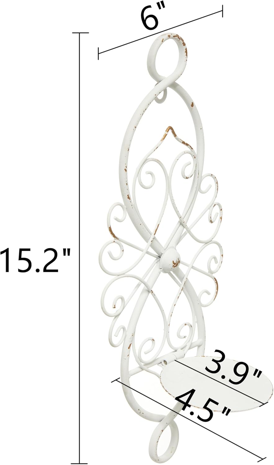 SOFE Wall Candle Holders Decorative Set of 2, Retro White Wall Candle Sconces, Farmhouse Walls Sconce Iron Hanging Candle Holder, Metal Scroll Decor for Bedroom Living Room Home Porch