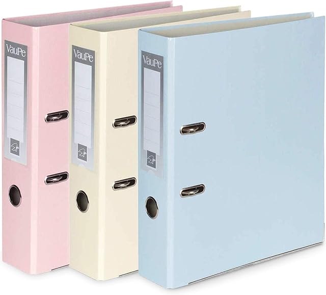 OfficeCentre® 3 x Pastel A4 75mm Lever Arch Folders Large Document Storage Files