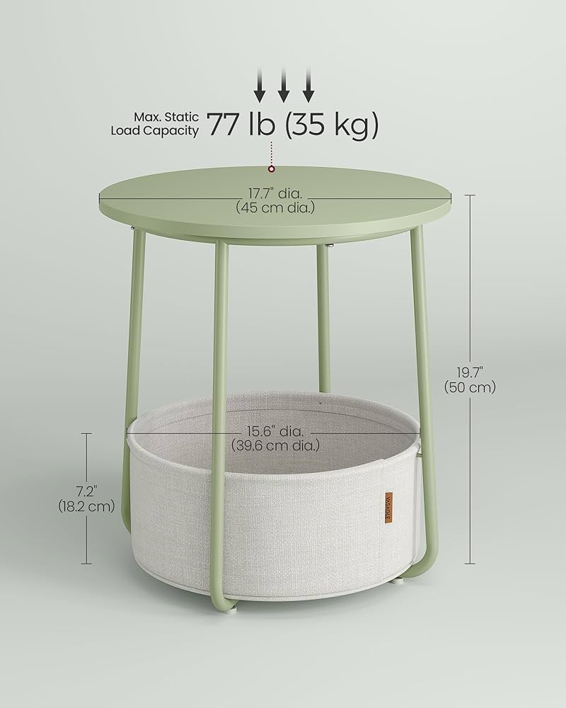Amazon.com: VASAGLE Small Round Side End Table, Modern