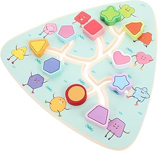 VILLFUL Brinquedo Educativo Labirinto De Caminhada Quebra-Cabeça Jogo De Tabuleiro De Madeira Tabuleiro De Labirinto Educacional Desktop Tabuleiro De Labirinto De Madeira Pai