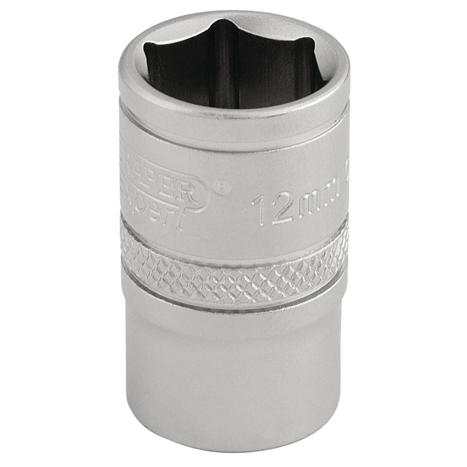Draper 16537 3/8-Inch Square Drive 6 Point Metric Socket, 12mm Size, Blue