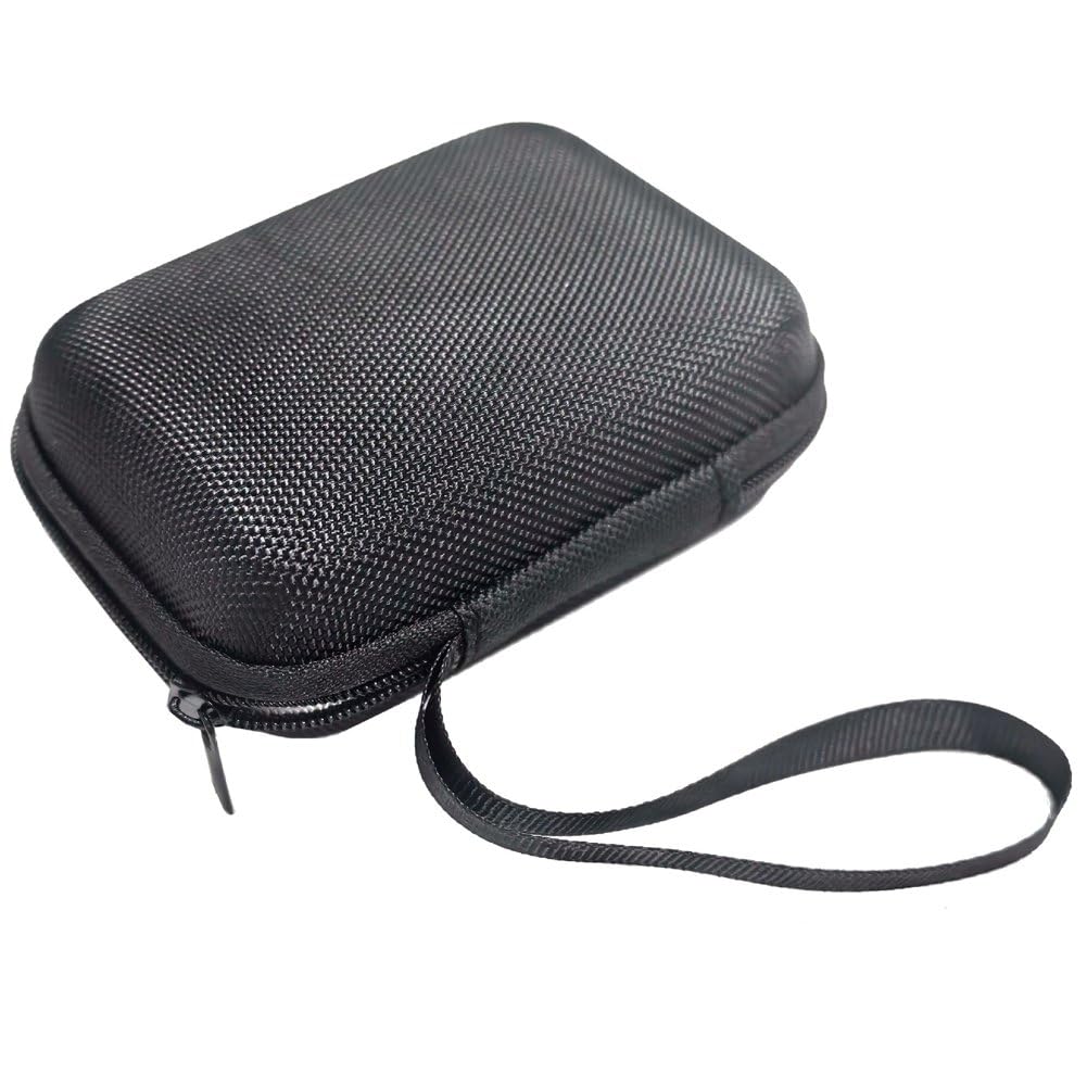 Fituenly Eva Hard Shell Microphone Storage Box, Portable Cable Carrying Pouch Case with Mesh Compartment & Wrist Strap for Travel Electronics