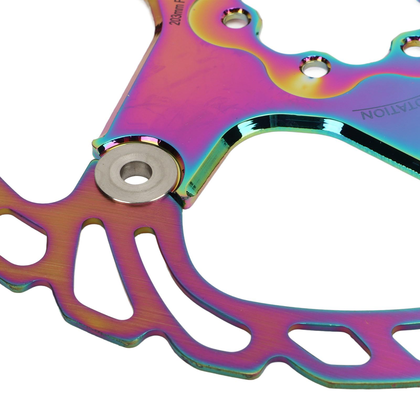 Rotore del Freno a Disco, Disco Freno Flottante Meccanico in Acciaio Inossidabile Alluminio, Precisione CNC 1,8 Mm, Rotore del a con 6 Bulloni, per Mountain Bike Bici da Strada BMX (203mm)
